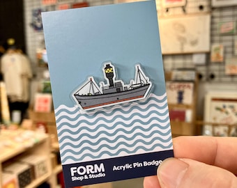 Spurn Lightship  - Acrylic Pin Badge