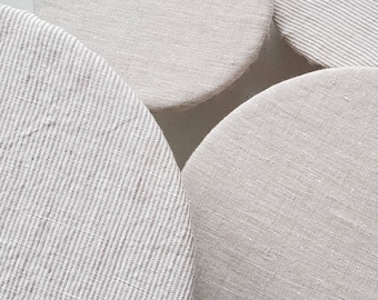 Linen bowl covers, striped cloth bowl covers, reusable dish covers, stripy linen fabric bowl covers, kombucha jar covers, cloth food covers