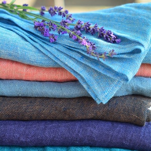 Linen scarf, women scarf, men blue linen scarf, pink linen gauze scarf, boho scarf, lightweight long linen gauze scarf, blue pink wrap shawl