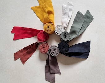 Linen dress belt, long belt, narrow belt, linen accessory, belt for dress, women belt, waist belt, linen fabric belt, handmade belt, ribbon