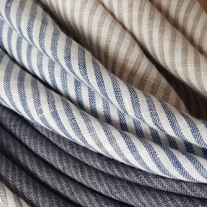 Striped linen bandana, thin mens womens bandana, stripy linen neckerchief, white blue linen square scarf, linen neck kerchief, dog bandana