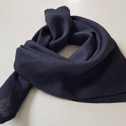Soft Linen Bandana Square Scarf Mens Womens Linen Bandana Etsy
