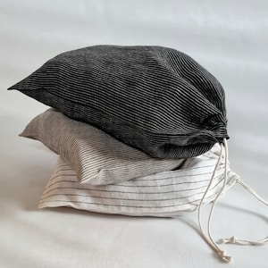 Linen bag, reusable linen produce bag, linen storage bag, linen bread bag, linen drawstring bag, organic linen bag, zero waste linen bag