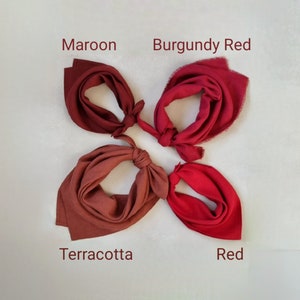 Red linen bandana, square linen scarf, bandana men, women bandana, red linen neckerchief, square linen kerchief, western bandana, wild rag image 4