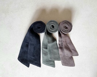 Linen dress belt, long belt, narrow belt, linen accessory, belt for dress, women belt, waist belt, linen fabric belt, handmade belt, ribbon