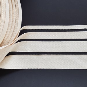 Cream cotton twill tape, various width herringbone DIY natural webbing sewing trim, woven twill ribbon, trim for sewing, cream twill tape