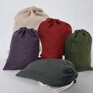 Linen storage bag, reusable linen produce bag, linen bag for Christmas, linen grocery bag, linen bread bag, linen drawstring bag, linen bags