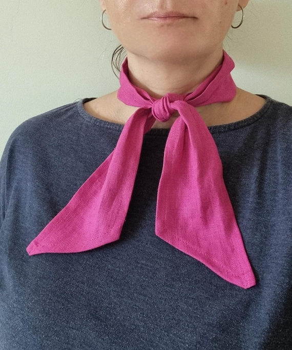 Fascia da collo in lino, fascia per capelli in lino, sciarpa sottile in lino, sciarpa per capelli, sciarpa da collo in lino, nastro da collo, sciarpa da polso in lino, nastro per