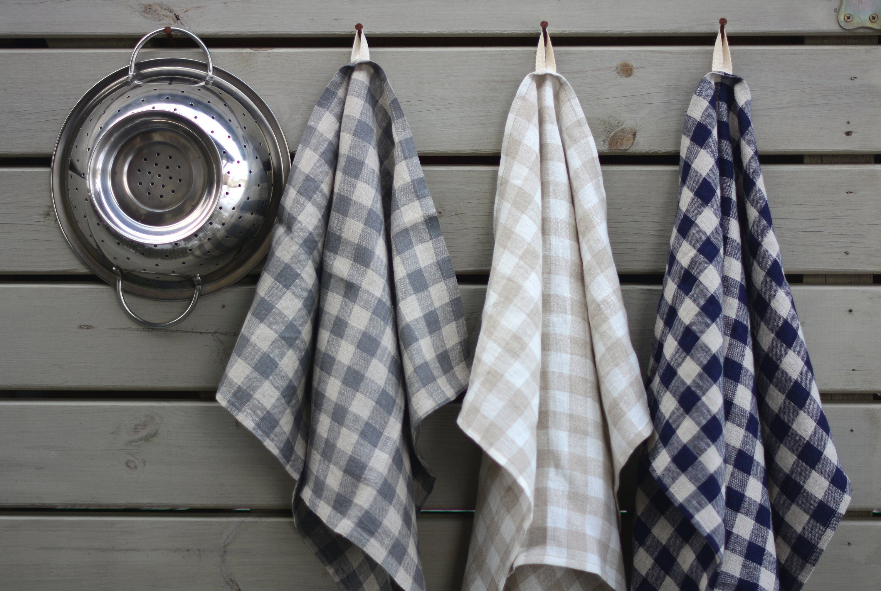 French Linen Kitchen Towel in Gingham — GARDENHEIR