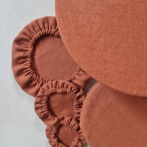 Linen bowl covers, Reusable dish covers, washable linen bowl glass jar covers, fabric dish covers, cloth food cover, raw linen bowl covers