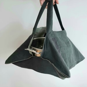 Linen Pie Bag, Casserole Tote Bag, Plate Carrier Bag, Cake