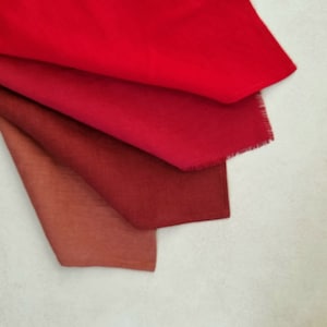 Red linen bandana, square linen scarf, bandana men, women bandana, red linen neckerchief, square linen kerchief, western bandana, wild rag image 5