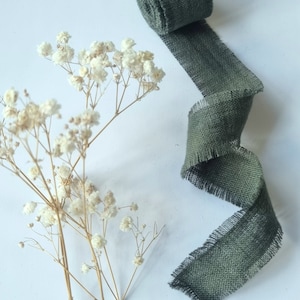 Linen Ribbon, Hand Frayed Edge Ribbon, 1" Ribbon With Fringe, Linen ...