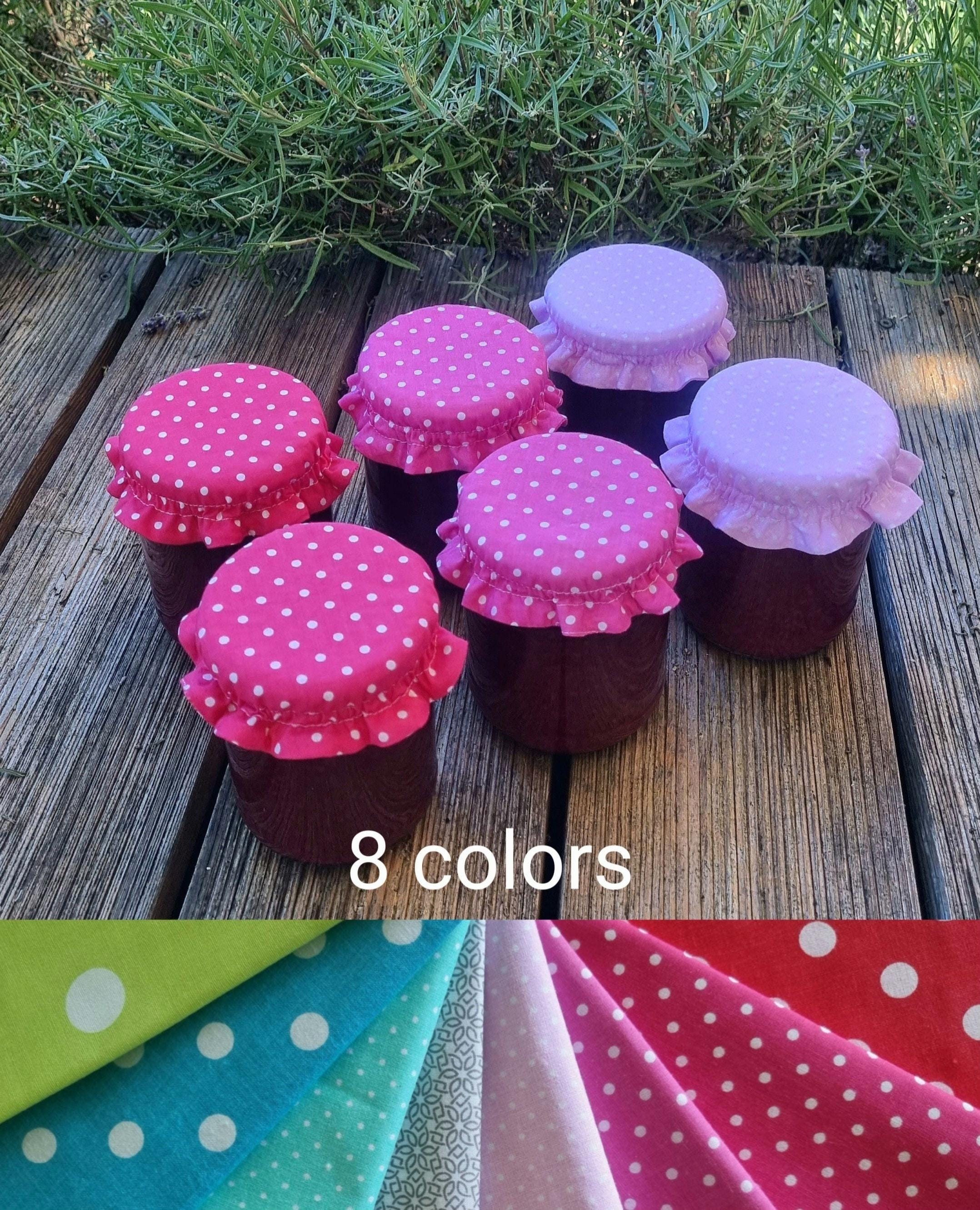 Fundas De Tela Para Tarros De Mermelada - 30 Unidades, 15 Cm Diámetro, Con Anillo De Goma, Cordón Y Abalorios