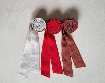 Linen dress belt, long belt, narrow belt, linen accessory, belt for dress, women belt, waist belt, linen fabric belt, handmade belt, ribbon