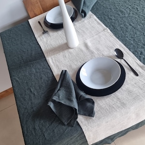 Linen table runner, Rustic table runner, Heavy linen table runner, Natural linen table runner, handmade table runner, dinner table decor