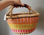 Small Fair Trade Bolga Market Basket - Handwoven in Ghana