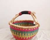 Small Fair Trade Bolga Market Basket - Handwoven in Ghana