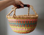 Small Fair Trade Bolga Market Basket - Handwoven in Ghana