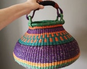 Small Fair Trade Pot Basket - Handwoven in Ghana