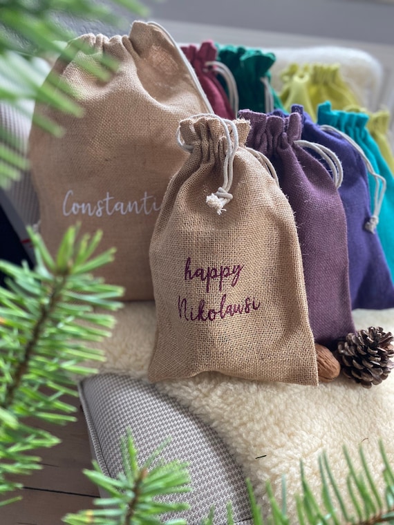 Geschenkesäckchen personalisiert, Beutel mit Name, Geschenk, Jutesack, Jutebeutel, Geschenkebeutel nachhaltig