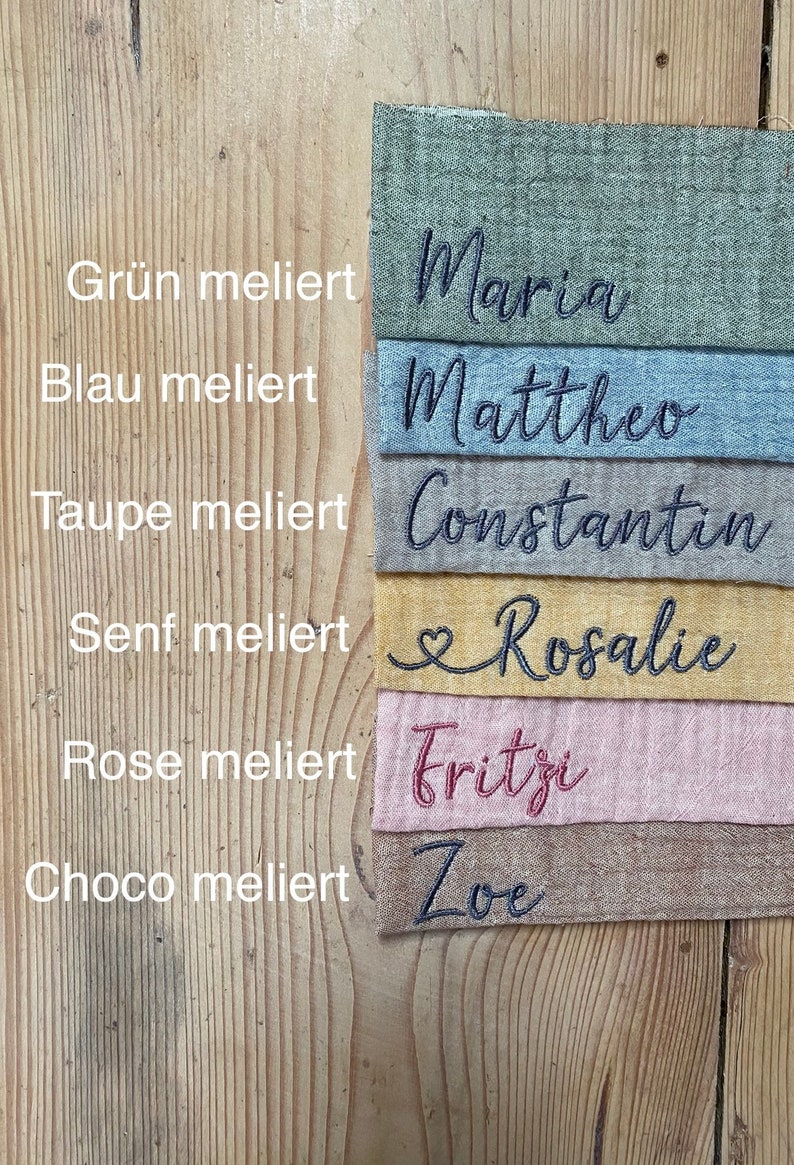 Bio Lätzchen Baby personalisiert, Dreieckstuch mit Namen, Spucktuch, Geschenk, Halstuch aus Bio Musselin für Baby und Kleinkinder Bild 10