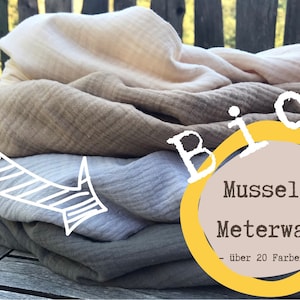 Muslin organic, double gauze, muslin fabric, muslin diaper ***available from 0.5 m*** plain