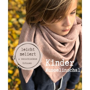 Bio Musselintuch Kinder, Schal, Musselinschal, Loop für Kinder aus Bio Musselin, leicht, Wickeln oder Knoten, 70x70 cm