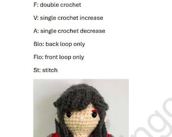 Hua Cheng Doll Crochet Pattern, TGCF Inspired (PDF Pattern)