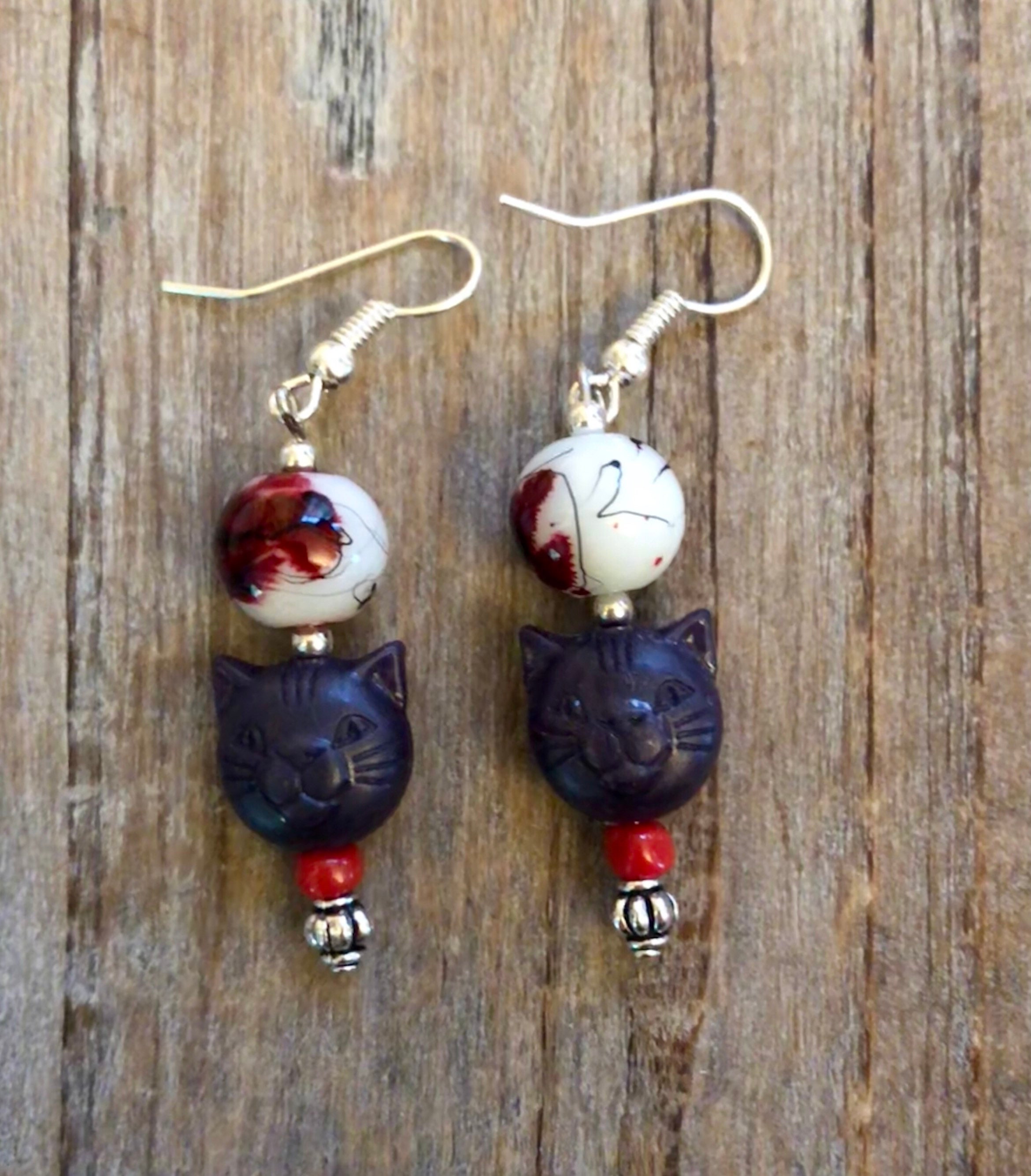 Halloween Cat Earrings Etsy