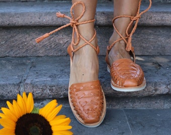 Sandalia Huarache ~ Todas las tallas Boho- Hippie Vintage ~ Estilo Mexicano ~ Cuero Colorido ~ Huaraches Mexicanos