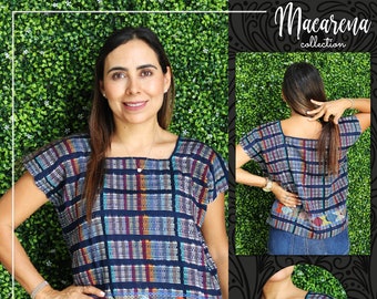 Colors Huipil Blouse ~ Woven Shirt ~ Mexican Shirt ~ Ethnic  Loom Shirt ~ Womens Shirt ~ Boho ~ Embroidered Shirt ~ Handmade Shirt Loom