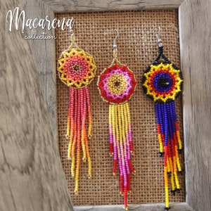 Mexican Artisan Earrings. Bead earrings. Handmade Earrings. Traditional Mexican Earrings. Mexican Wedding Earrings. Gift for Her.