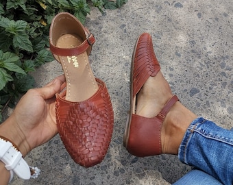 Huarache Sandale ~ Alle Größen Boho-Hippie Vintage ~ Mexikanischer Stil ~ Buntes Leder ~ Mexikanische Huaraches ~ Knöchelriemensandale