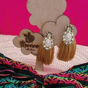 Mexican Artisan Earrings. Handmade Earrings. Floral Earrings. Traditional Mexican Earrings. Mexican Wedding Earrings. Gift for Her.
