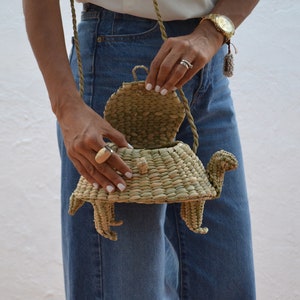 clare v petite alice bag, palm print outfit