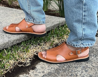 Mens Leather Huarache Sandals – Handmade Mexican Summer Shoes