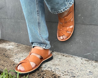 Mens Handmade Leather Huarache Sandal – Mexican Style Summer Shoes