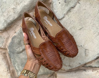 Handmade Leather Huarache Sandals – Mexican Boho Style
