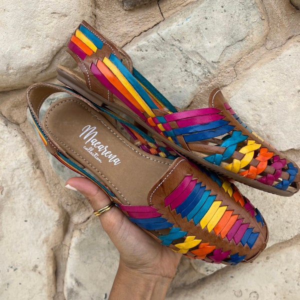 Huarache Sandal ~ All Sizes Boho- Hippie Vintage ~ Mexican Style ~ Colorful Leather ~ Mexican Huaraches Sandals ~ Summer Shoes