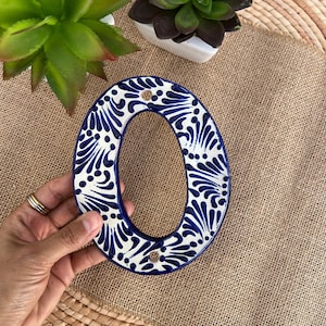 Hausnummer Fliesen, Zahlenfliesen Handgefertigte Mexikanische Talavera Keramik, Wohnkultur, Bunte Fliesen