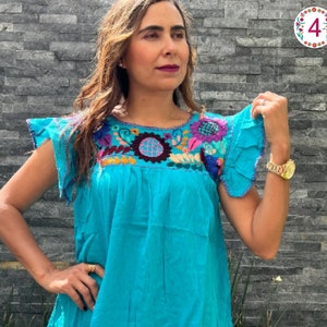 Huipil Chiapas Blouse ~ Flower Shirt ~ Mexican Shirt ~ Ethnic Floral Shirt ~ Womens Shirt ~ Boho ~ Embroidered Shirt ~ Handmade Shirt