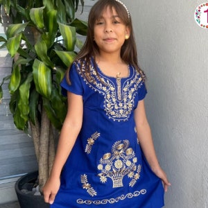 Girl Mexican Dress ~ Traditional Mexican Flowered Dress for Little Girls ~ Baby Girl Dress ~ Floral Dress ~ Mexican Dress with Flowers