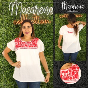 White Huipil Chiapas Blouse ~ Flower Shirt ~ Mexican Shirt ~ Ethnic Floral Shirt ~ Womens Shirt ~ Boho ~ Embroidered Shirt ~ Handmade Shirt