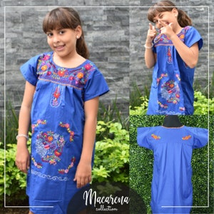 Mexican Dress ~ Traditional Mexican Flowered Dress for Little Girls ~ Girl Dress ~ Floral Dress ~ Mexican Dress with Flowers