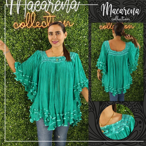 Angel Huipil ~Chiapas Blouse ~ Flower Shirt ~ Mexican Shirt ~ Ethnic Floral Shirt ~ Womens Shirt ~ Boho ~ Embroidered Shirt  Handmade Shirt