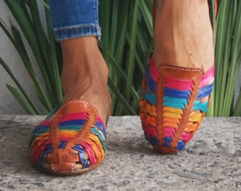 colorful huarache sandals