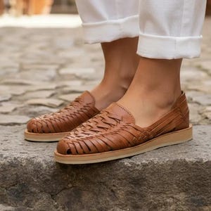 Handmade Leather Huarache Sandals – Mexican Woven Flats