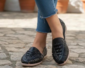 Sandalias Huarache de cuero hechas a mano – Zapatos estilo boho mexicano