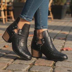 Handmade Mexican Leather Ankle Boots – Platform Heel Womens Boots